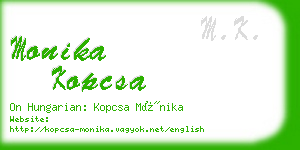 monika kopcsa business card